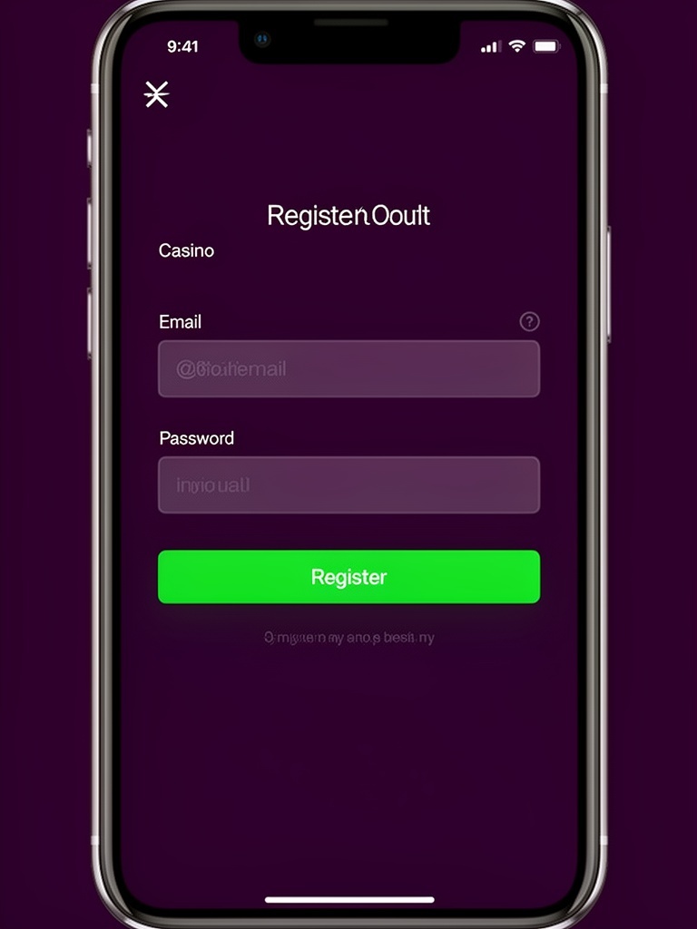 Sneket Casino ro'yxatdan o'tish formasi — email va parol kiritish